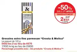 Monoprix CROSTA MOLLICA Gressins extra fins parmesan offre