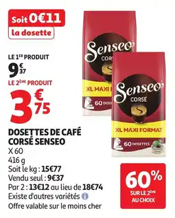Auchan Dosettes de café corse senseo offre