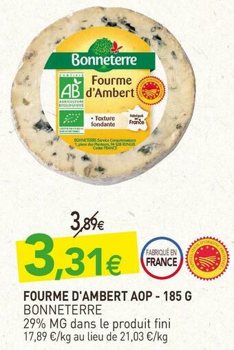naturéO Bonneterre fourme d'ambert aop offre
