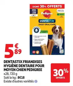 Auchan Dentastix friandises hygiène dentaire pour moyen chien pedigree offre