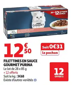 Auchan Filettines en sauce gourmet purina offre