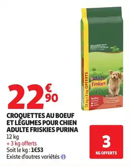 Auchan Croquettes au boeuf et légumes pour chien adulte friskies purina offre