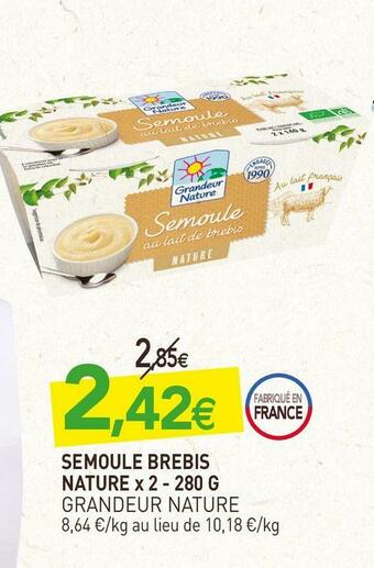 naturéO Grandeur nature semoule brebis nature x 2 offre