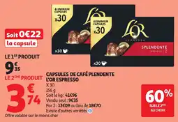 Auchan Capsules de café plendente l'or espresso offre