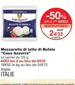 Monoprix CASA AZZURRA Mozzarella di latte di Bufala offre