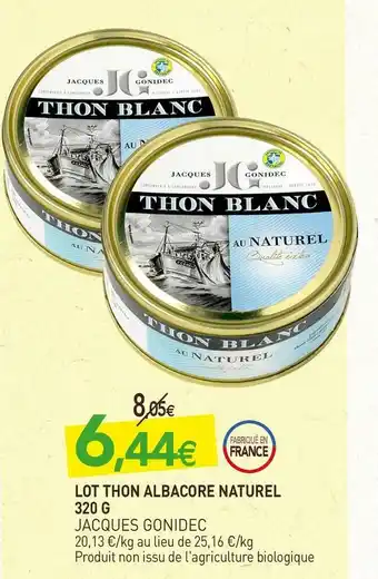 naturéO Gonidec lot thon albacore naturel offre
