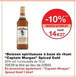 Monoprix CAPTAIN MORGAN Boisson spiritueuse à base de rhum Spiced Gold offre