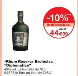 Monoprix DIPLOMATICO Rhum Reserva Exclusiva offre