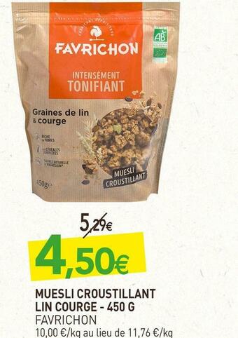 naturéO Favrichon muesli croustillant lin courge offre