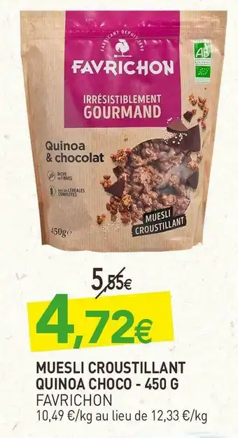 naturéO Favrichon muesli croustillant quinoa choco - 450 g offre
