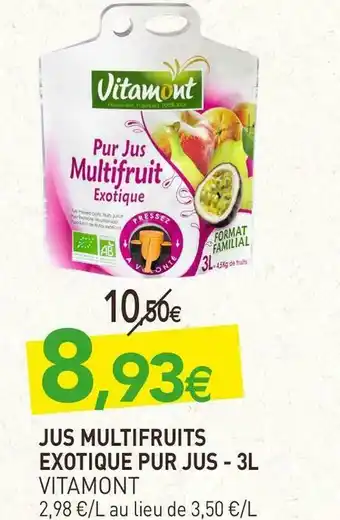 naturéO Vitamont jus multifruits exotique pur jus offre