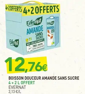 naturéO Evernat boisson douceur amande sans sucre offre