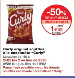 Monoprix CURLY original soufflés à la cacahuète offre