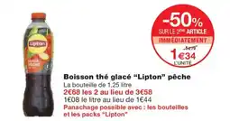 Monoprix LIPTON Boisson thé glacé pêche offre