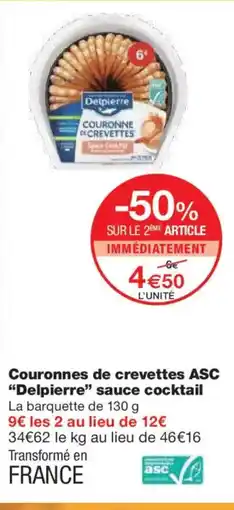 Monoprix DELPIERRE Couronnes de crevettes ASC sauce cocktail offre