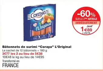 Monoprix CORAYA Bâtonnets de surimi L'Original offre