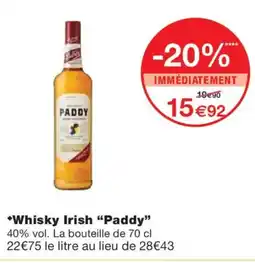 Monoprix PADDY Whisky Irish offre