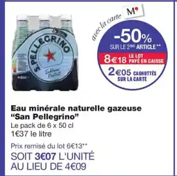 Monoprix SAN PELLEGRINO Eau minérale naturelle gazeuse offre