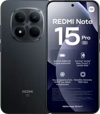 Xiaomi smartphone xiaomi redmi note15 pro 5g 256go