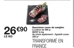 Monoprix Saucisson corse de sanglier offre