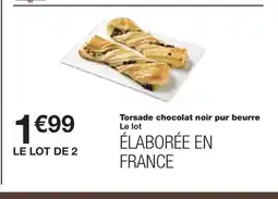 Monoprix Torsade chocolat noir pur beurre offre