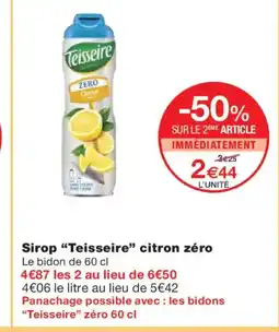 Monoprix TEISSEIRE Sirop citron zéro offre