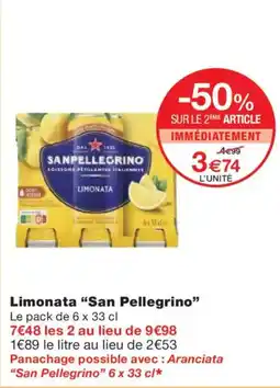 Monoprix SAN PELLEGRINO Limonata offre
