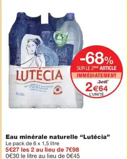 Monoprix LUTÉCIA Eau minérale naturelle offre