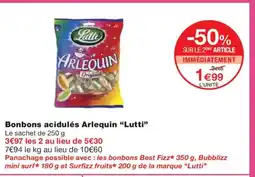 Monoprix LUTTI Bonbons acidulés Arlequin offre