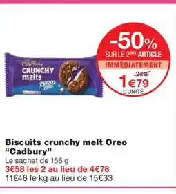 Monoprix CADBURRY Biscuits crunchy melt Oreo offre