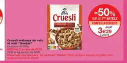 Monoprix QUAKER Cruesli mélange de noix et miel offre
