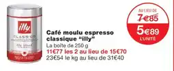 Monoprix ILLY Café moulu espresso classique offre