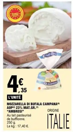 E.Leclerc MOZZARELLA DI BUFALA CAMPANA AOP MAT.GR. offre