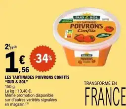 E.Leclerc LES TARTINADES POIVRONS CONFITS SUD & SOL offre