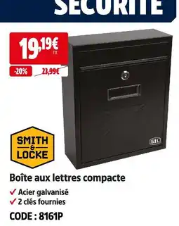 Screwfix Smith & locke boîte aux lettres compacte offre