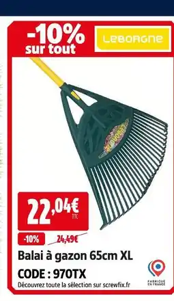 Screwfix Leborgne balai à gazon 65cm xl offre