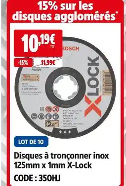 Screwfix Bosch disques à tronçonner inox 125mm x 1mm x-lock offre