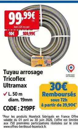 Screwfix Hozelock tuyau arrosage tricoflex ultramax offre