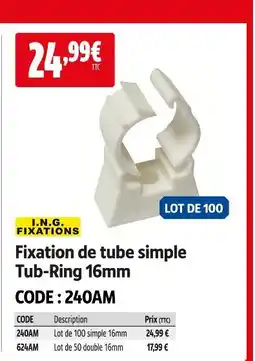 Screwfix Fixation de tube simple tub-ring 16mm offre