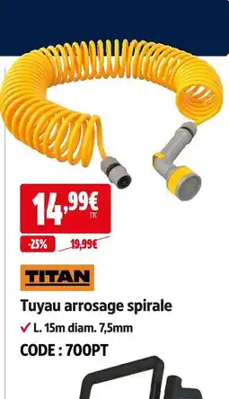 Screwfix Titan tuyau arrosage spirale offre