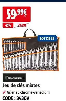 Screwfix Magnusson jeu de clés mixtes offre