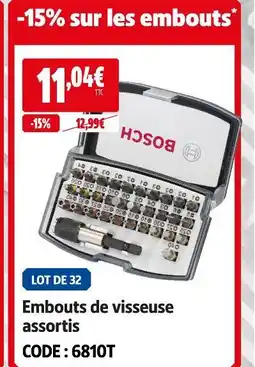 Screwfix Bosch embouts de visseuse assortis offre