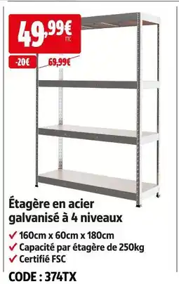 Screwfix Étagère en acier galvanisé à 4 niveaux offre