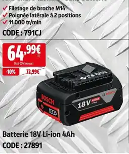 Screwfix Bosch batterie 18v li-ion 4ah offre