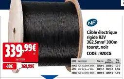 Screwfix Câble électrique rigide r2v 3g2,5mm² 300m touret, noir offre