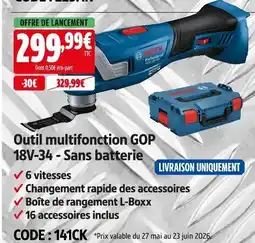 Screwfix Bosch outil multifonction gop 18v-34 - sans batterie offre