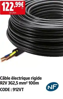 Screwfix Câble électrique rigide r2v 3g2,5 mm² 100m offre