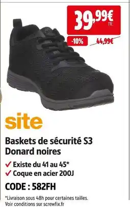 Screwfix Site baskets de sécurité s3 donard noires offre