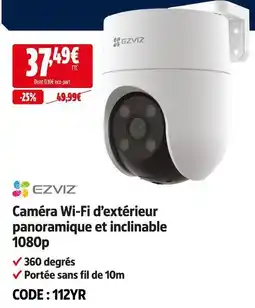 Screwfix Ezviz caméra wi-fi d’extérieur panoramique et inclinable 1080p offre