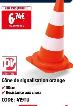 Screwfix Vinmer cône de signalisation orange offre